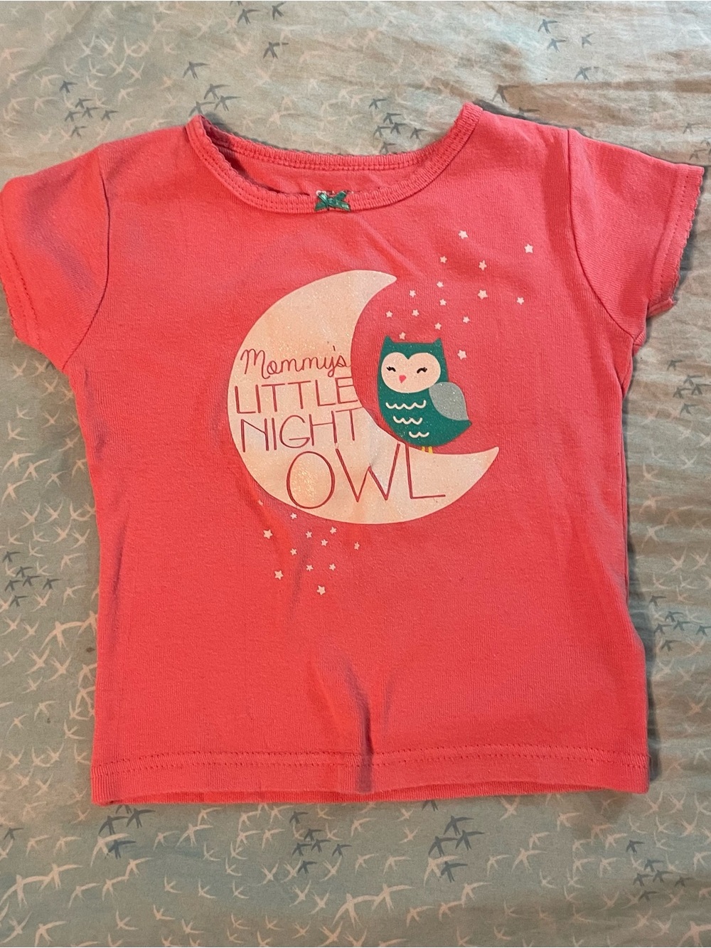 Carter's Coral Pink 'Little Night Owl' Graphic Tee